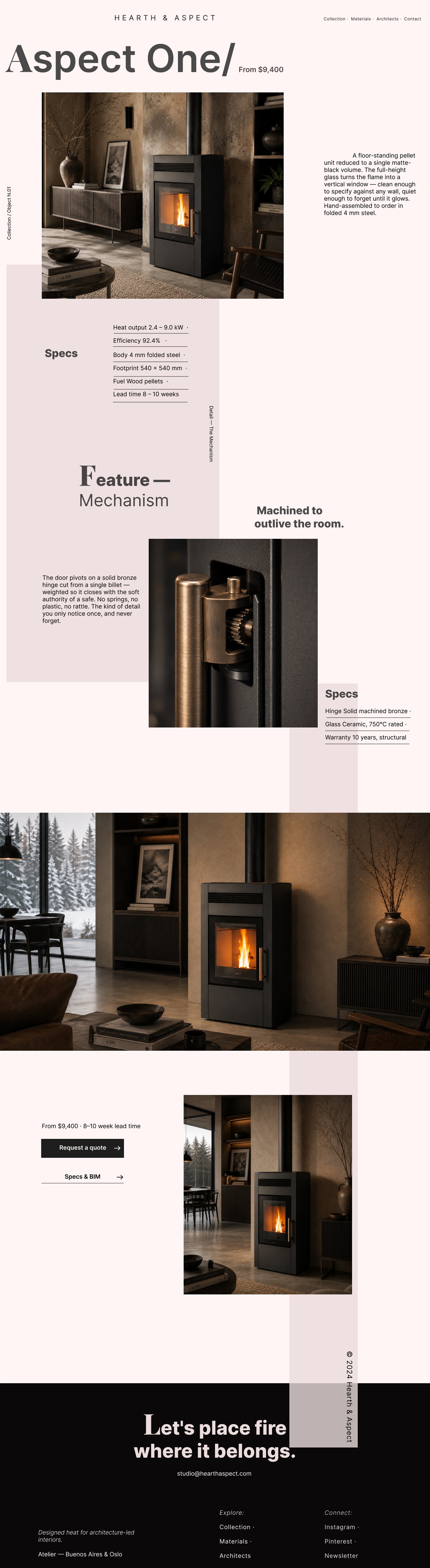 Product detail page — Hearth & Aspect